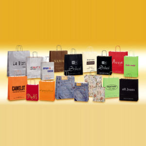 Χάρτινες οικολογικές τσάντες με φόντο